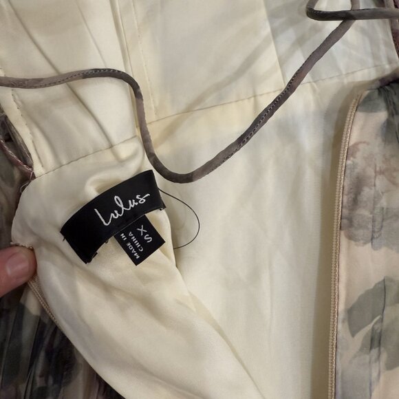 NWT Lulus Most Beautiful Day Ivory Multi Floral Print Organza Maxi Dress - Picture 4 of 6